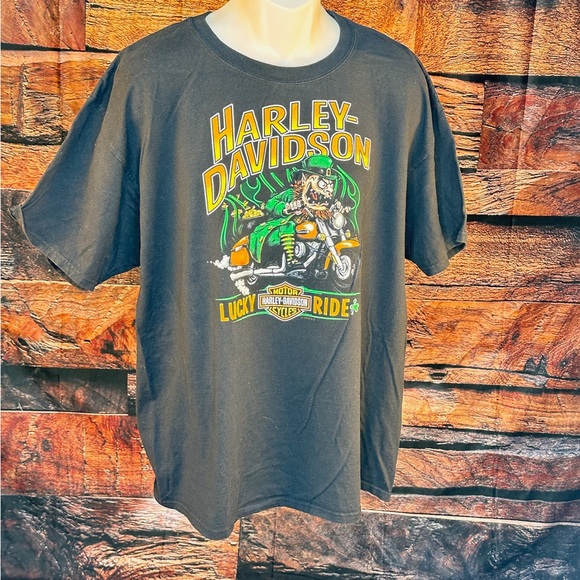 Harley-Davidson Other - Harley-Davidson Black Tee with Green Motorcycle Graphic
